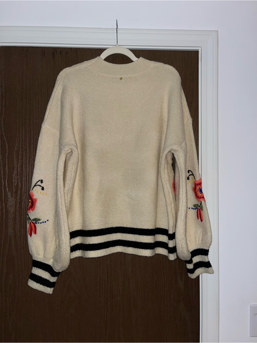 Anthropologie Harlyn Gardenstripe Embroidered Pullover size Large - Picture 13 of 13